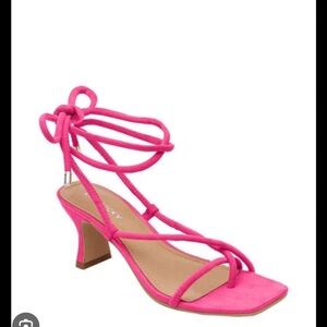 Elegant Tan Lace Up Heels